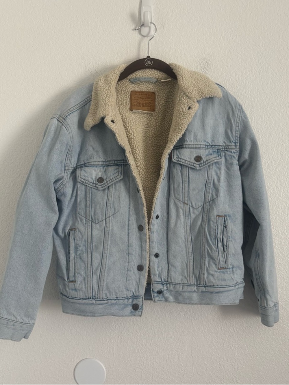 Levi's Women's Size Small Blue Sherpa Lined Denim Jacket